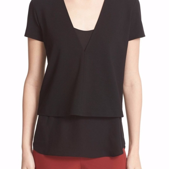 NWT $295 Theory Zadeia V-Neck Tee & Camisole Set in Black in XS! - Picture 6 of 8